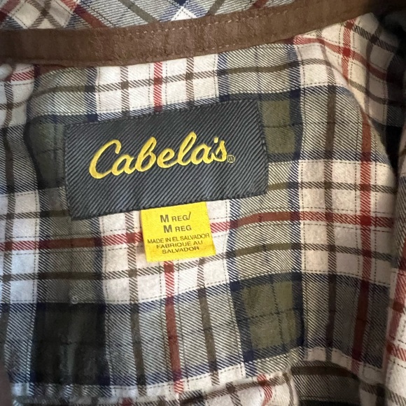Cabela’s Men button flannel, green/brown - size M - Picture 2 of 3